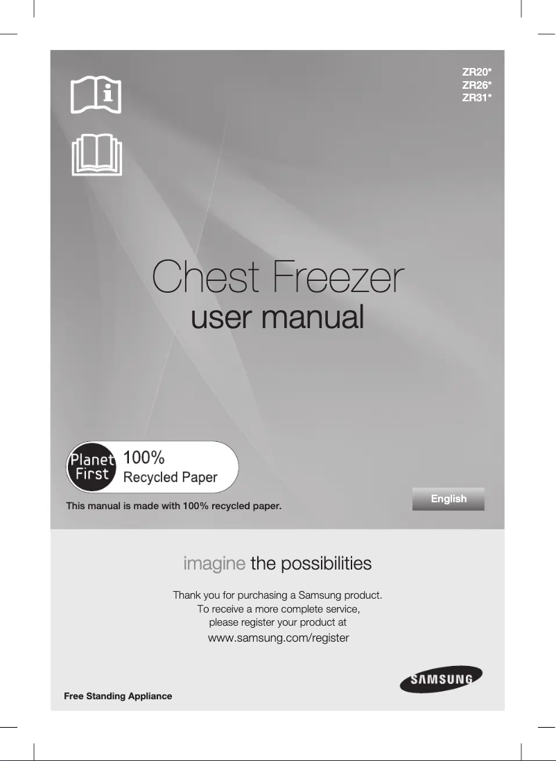 Image de la première page du manuel de l'appareil ZR20FARAEWW