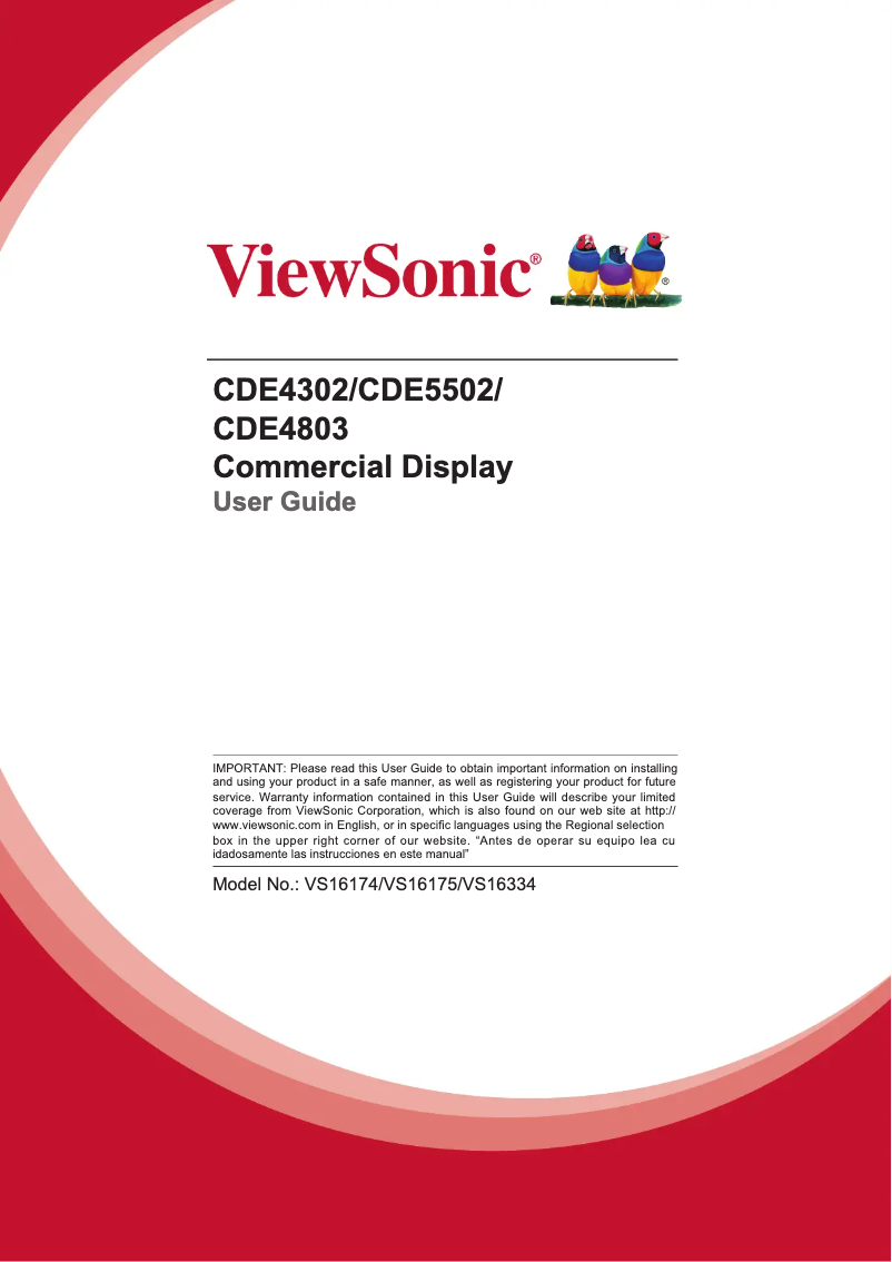 Page 1 de la notice Manuel utilisateur Viewsonic CDE4302