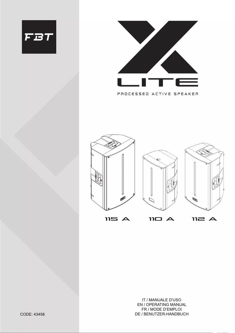 Image de la première page du manuel de l'appareil X-Lite 110A