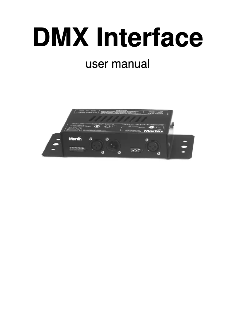Page 1 de la notice Manuel utilisateur Martin DMX Interface