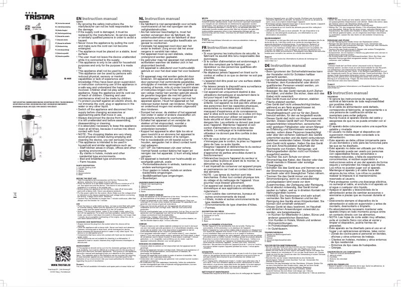 Page 1 de la notice Manuel utilisateur TriStar BL-4430