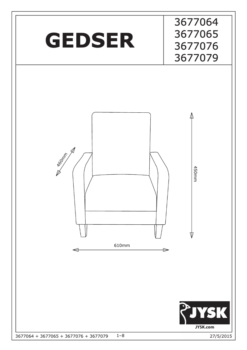 Page 1 de la notice Manuel utilisateur JYSK Gedser