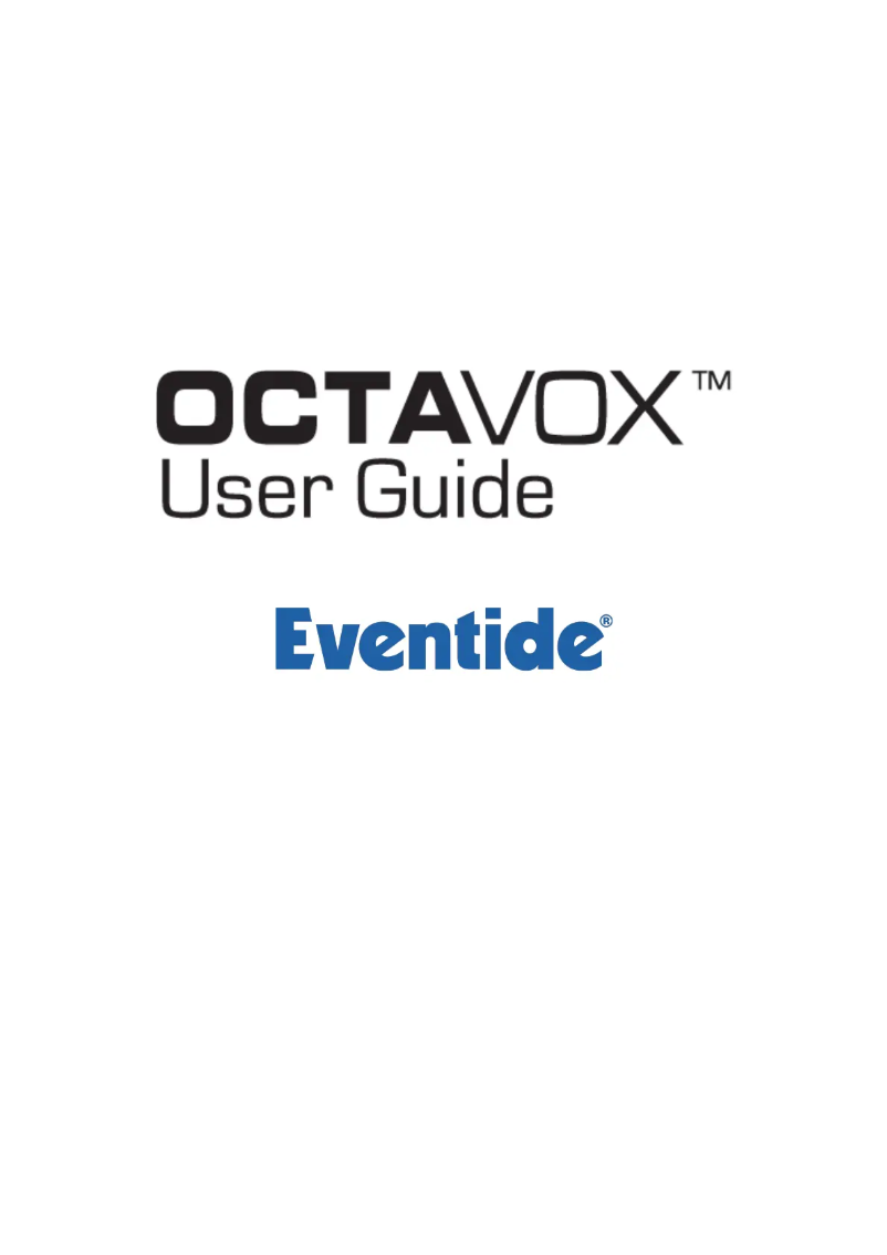 Page 1 de la notice Manuel utilisateur Eventide Octavox