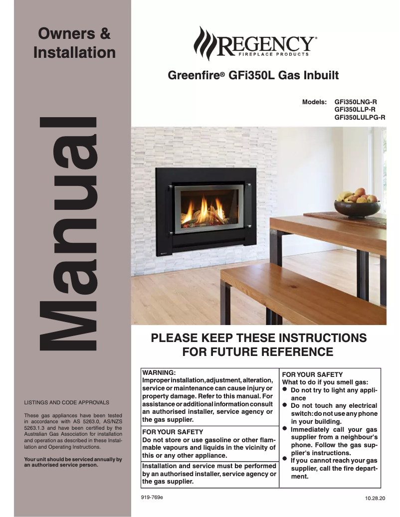 Image de la première page du manuel de l'appareil Greenfire GFi350L