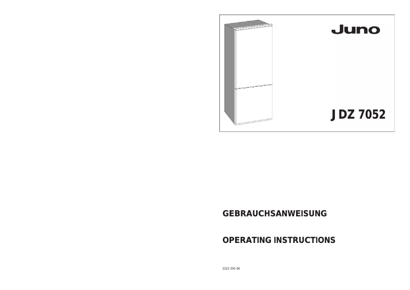 Page 1 de la notice Manuel utilisateur Juno JDZ7052