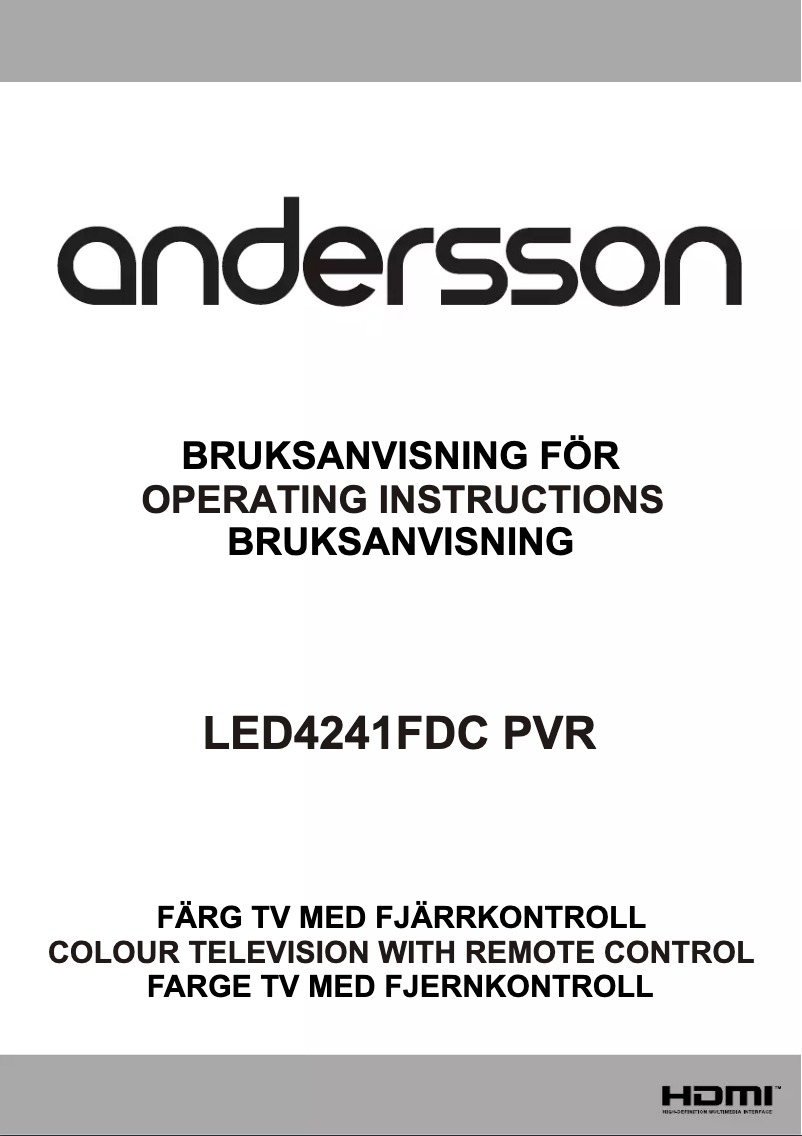 Page 1 de la notice Manuel utilisateur Andersson LED4241FDC PVR