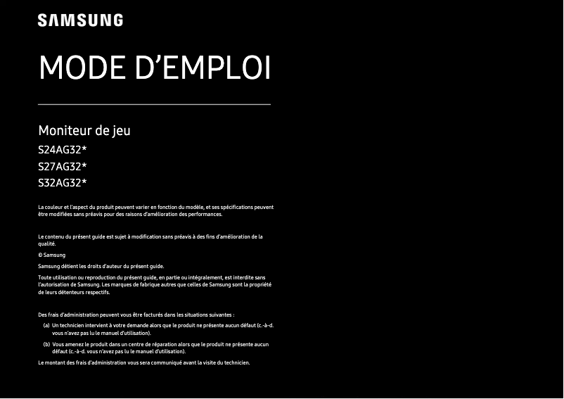 Image de la première page du manuel de l'appareil S32AG320NU