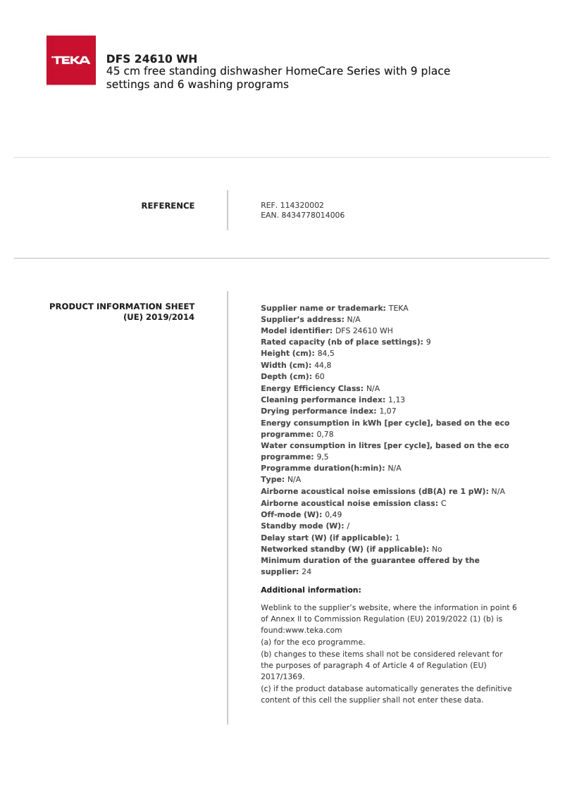 Image de la première page du manuel de l'appareil DFS 24650