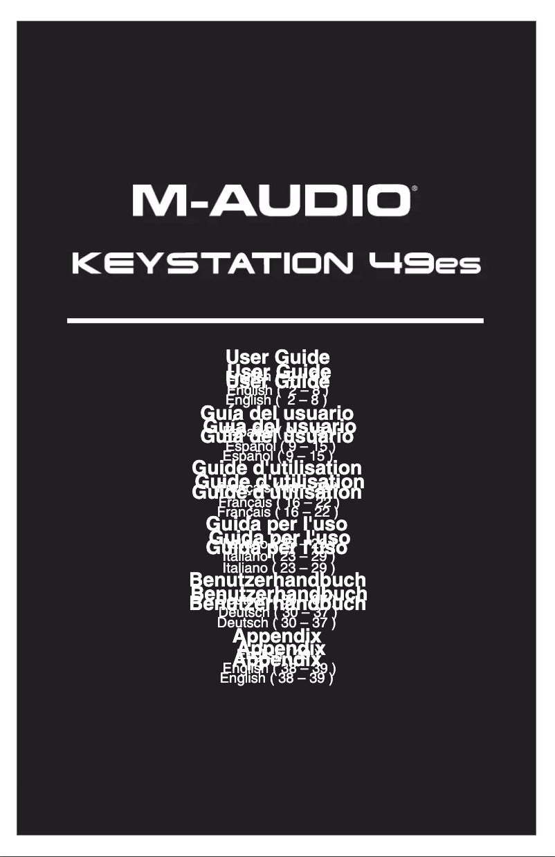Page n°1 - Manuel utilisateur M-Audio Keystation 49es