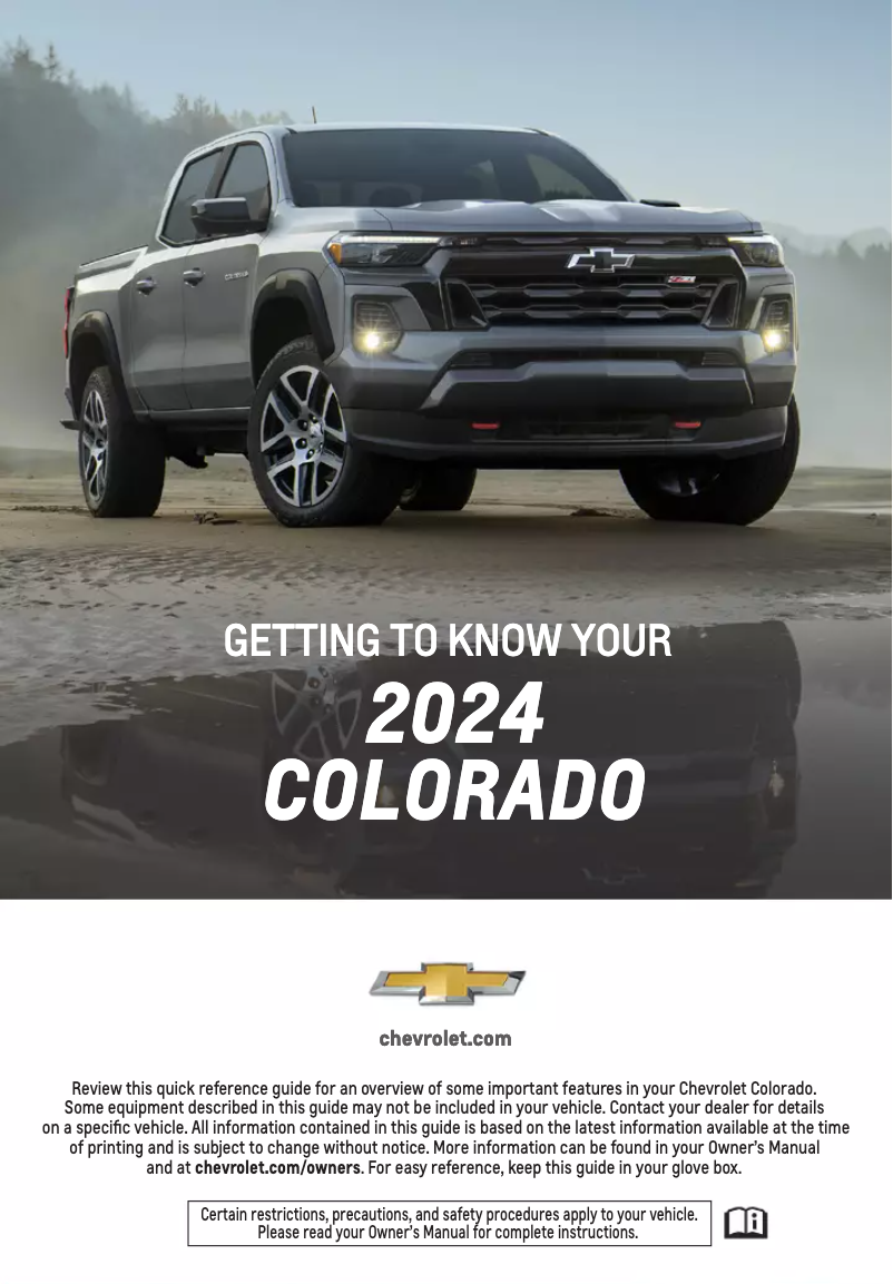 Page 1 de la notice Guide de démarrage rapide Chevrolet Colorado (2024)