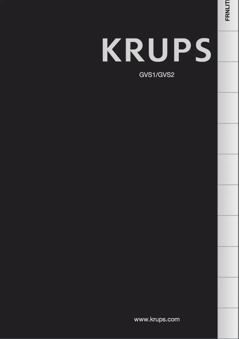 Page n°1 - Manuel utilisateur Krups GVS1