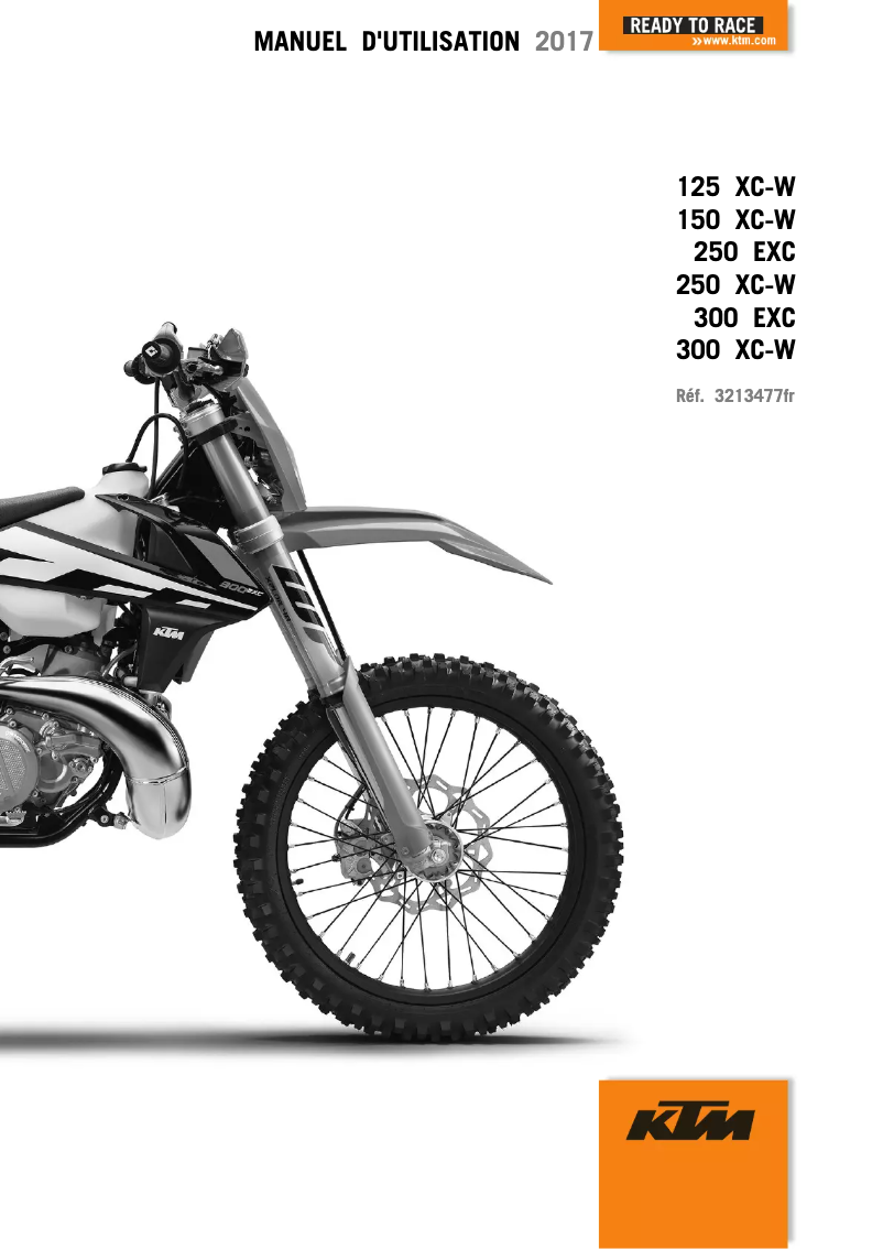 Page 1 de la notice Manuel utilisateur KTM 300 EXC (2017)