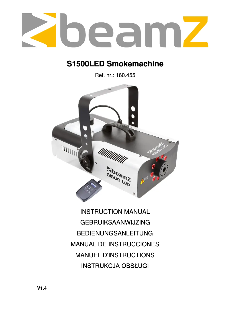 Page 1 de la notice Manuel utilisateur BeamZ S1500LED