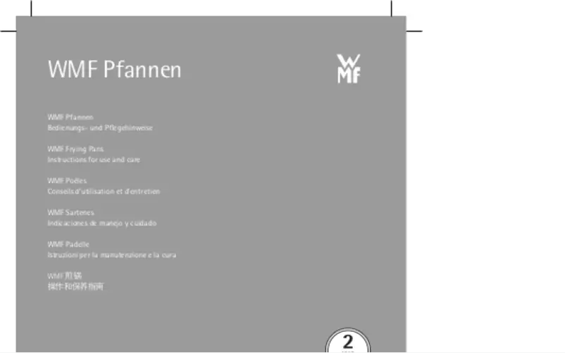 Page n°1 - Manuel utilisateur WMF PermaDur Element