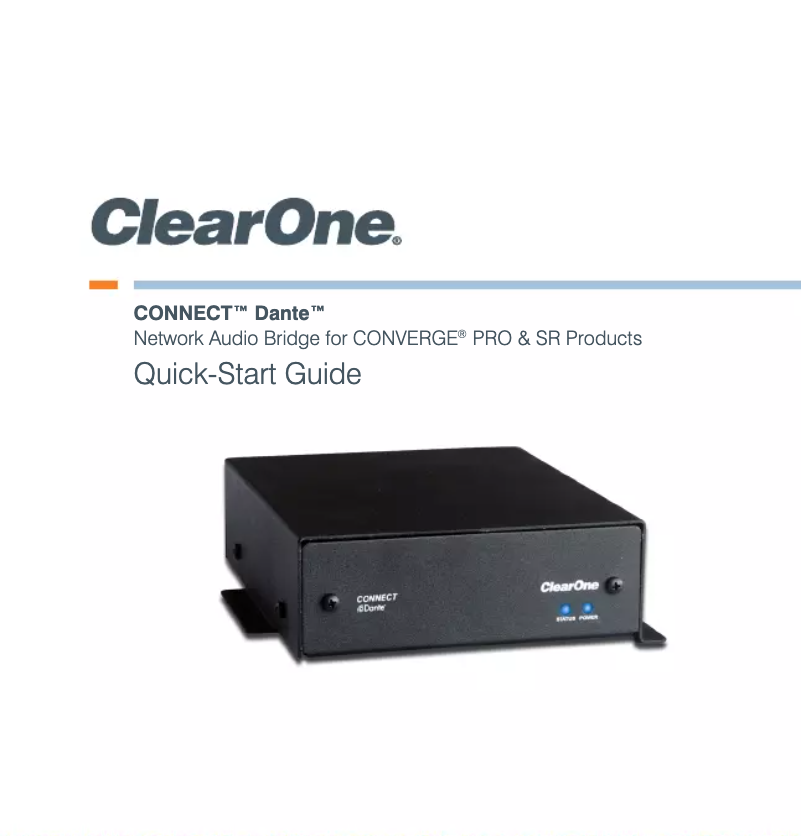 Page n°1 - Manuel utilisateur ClearOne Connect Dante