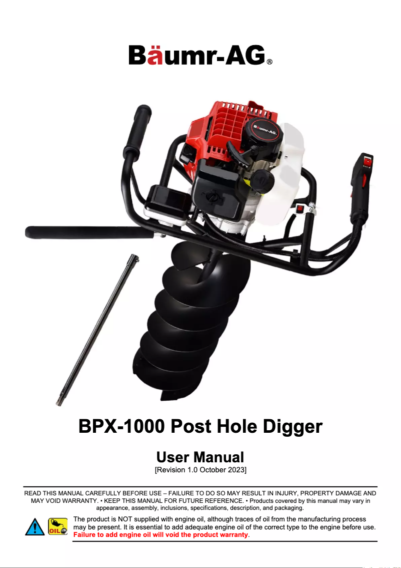 Page 1 de la notice Manuel utilisateur Baumr-AG BPX-1000