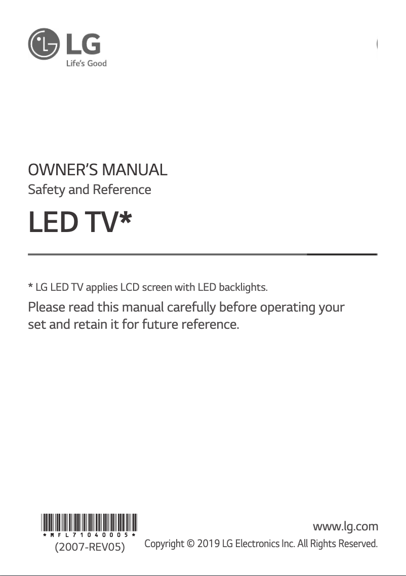Page 1 de la notice Manuel utilisateur LG 49SM8000PLA