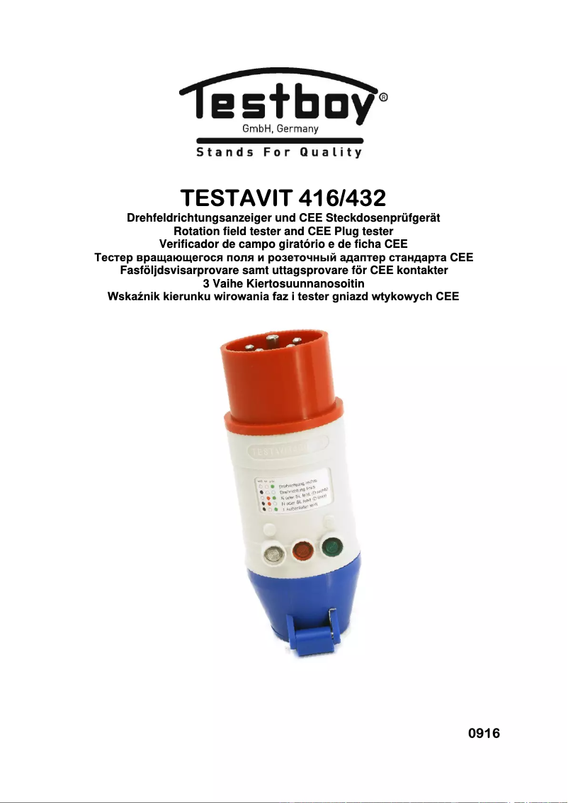 Page 1 de la notice Manuel utilisateur Testboy TV 432