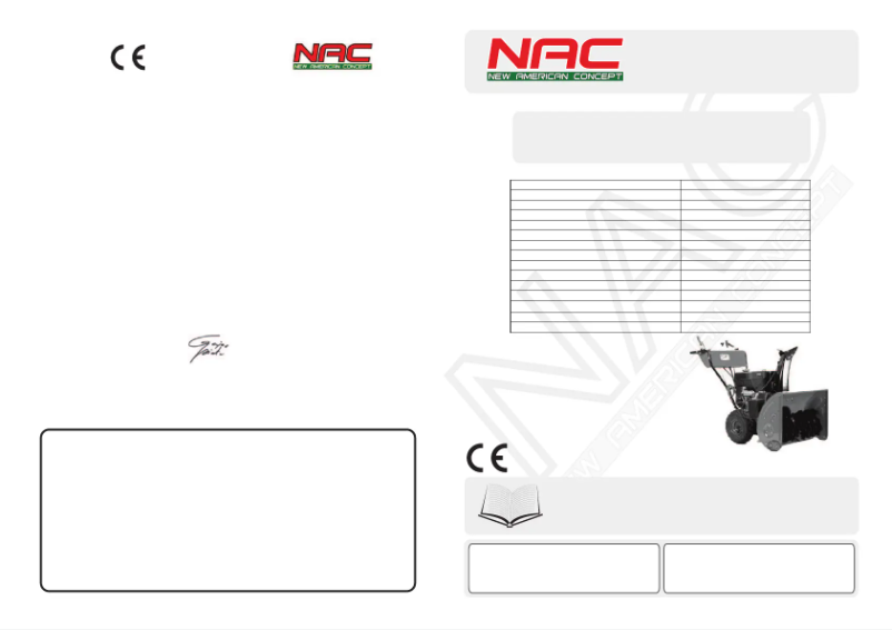 Page 1 de la notice Manuel utilisateur NAC JZ7818