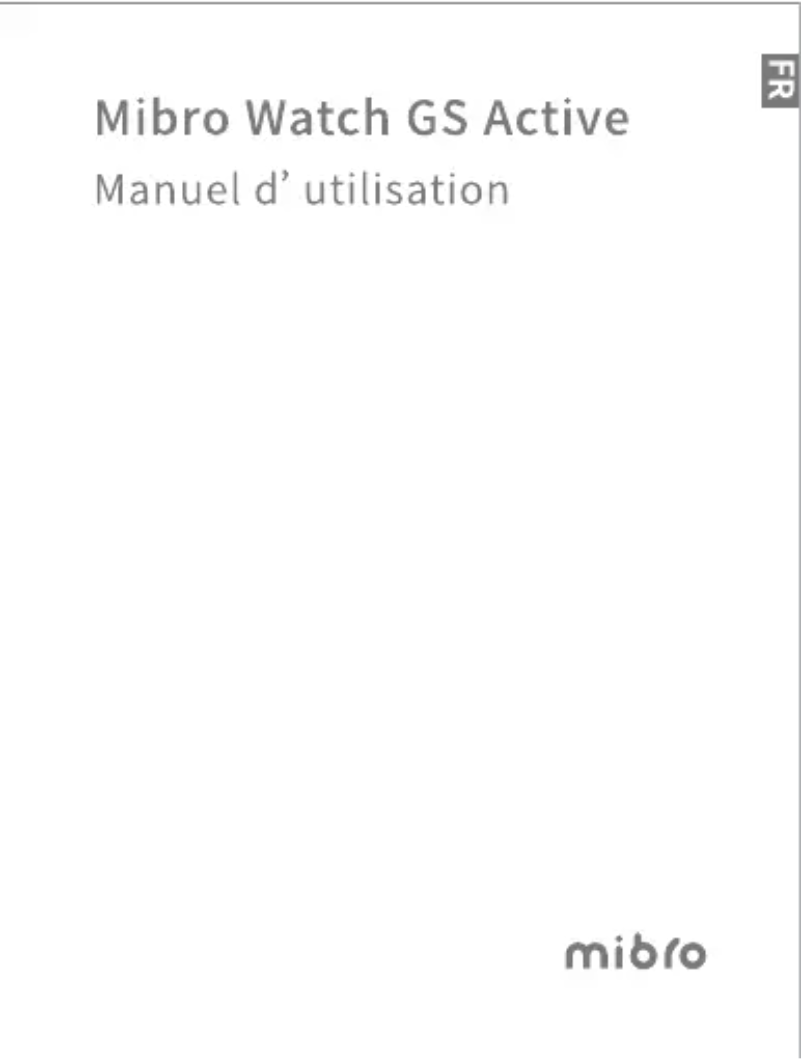 Image de la première page du manuel de l'appareil Watch GS Active