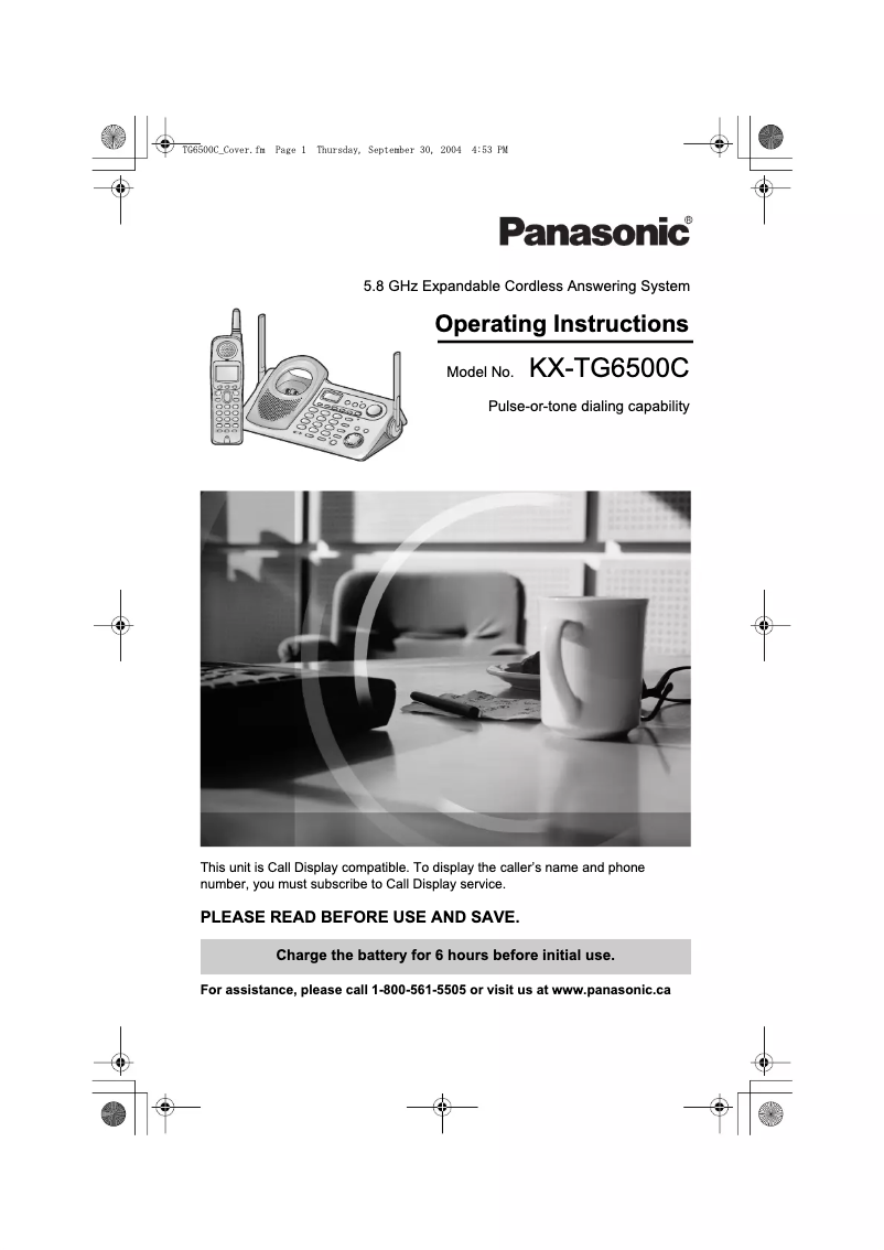Página 1 del manual Manual de usuario Panasonic KX-TG6500