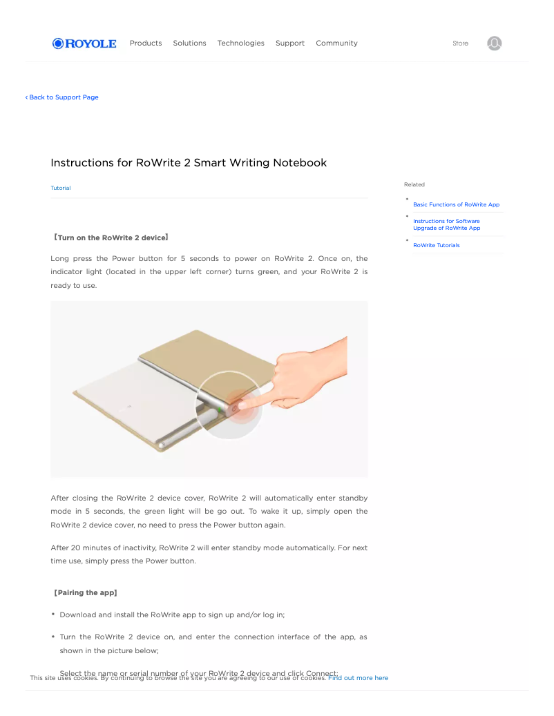 Page n°1 - Manuel utilisateur Royole RoWrite 2