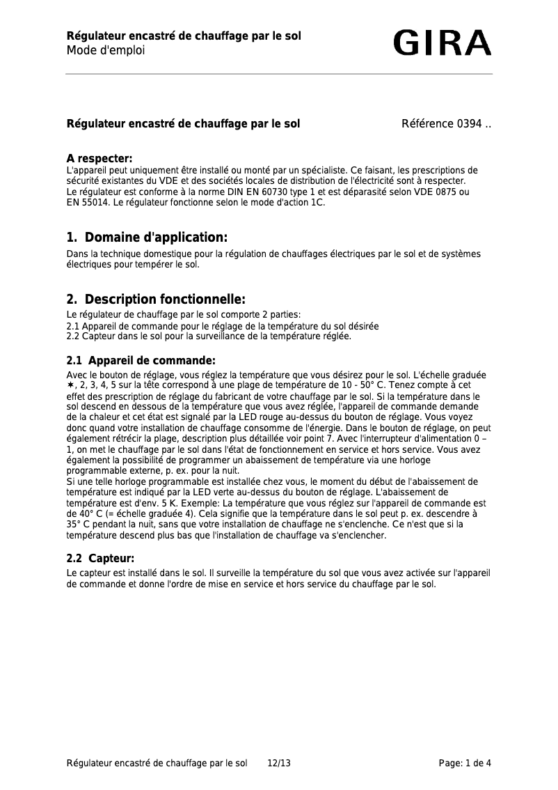 Imagen de la primera página del manual del dispositivo 0394