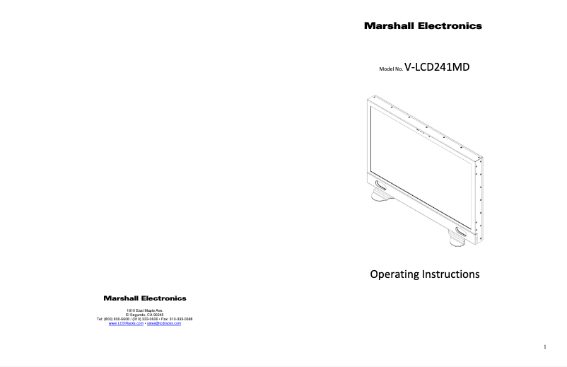 Imagen de la primera página del manual del dispositivo V-LCD241MD