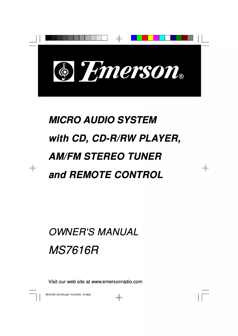 Image de la première page du manuel de l'appareil MS7616R