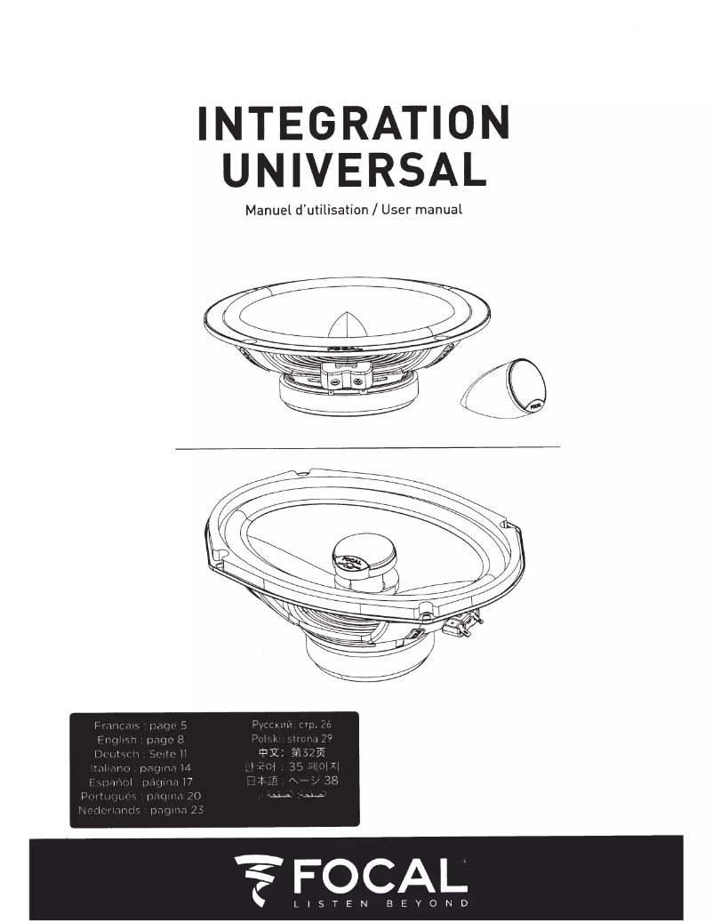 Page 1 de la notice Mode d'emploi Focal ICU 165