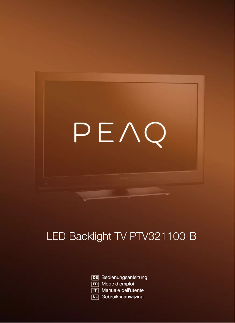 Page 1 de la notice Manuel utilisateur PEAQ PTV321100-B