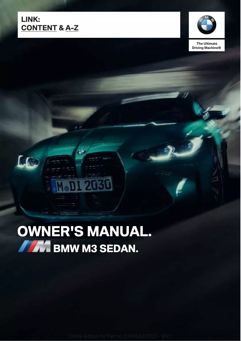 Page 1 de la notice Manuel utilisateur BMW M3 (2022)