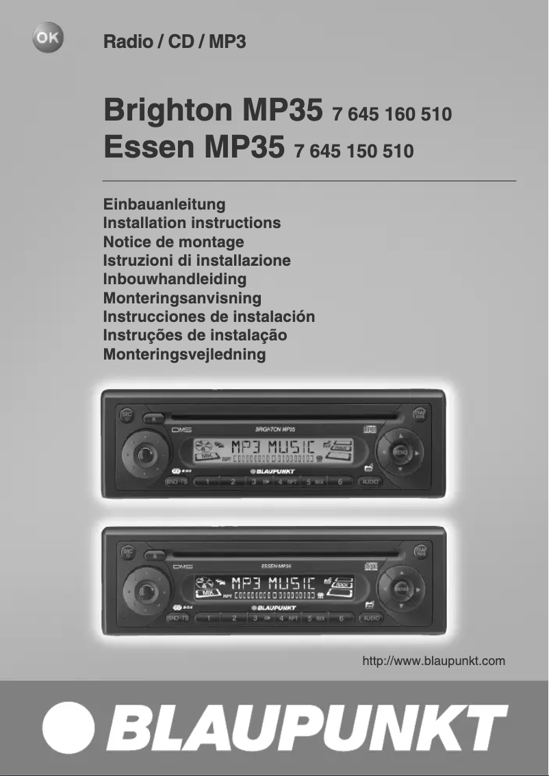Página 1 del manual Manual de usuario Blaupunkt Brighton MP35