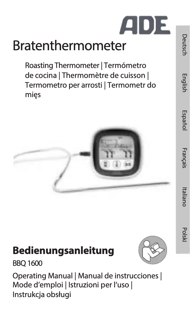 Page n°1 - Manuel utilisateur ADE BBQ 1600