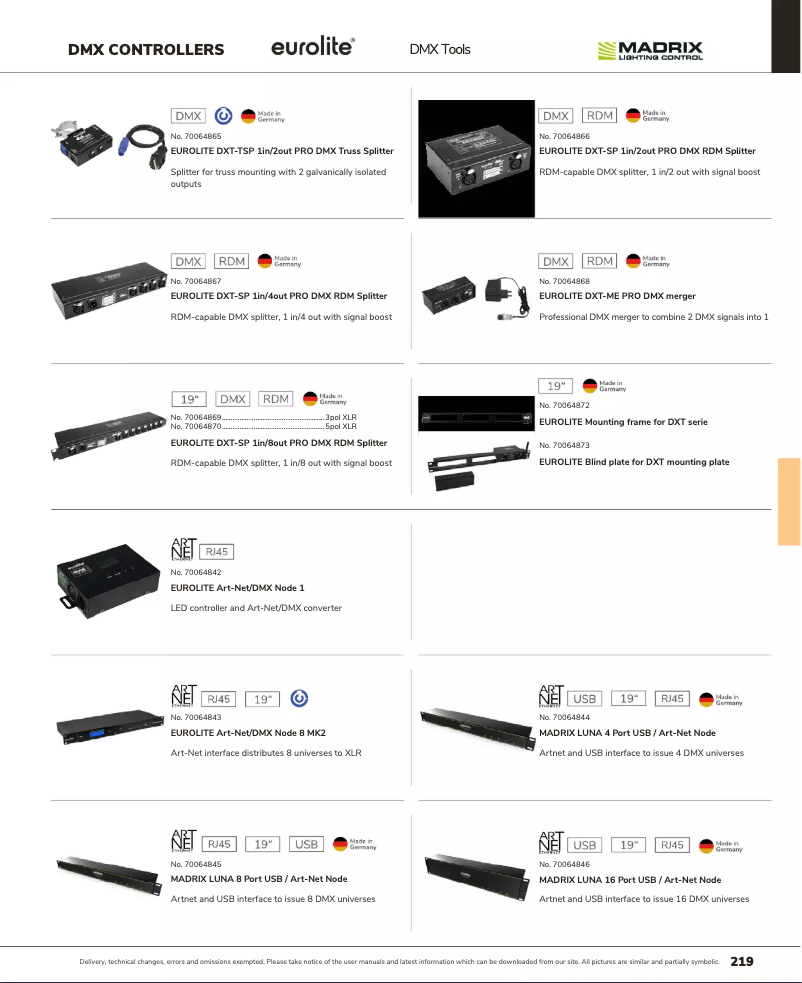 Page 1 de la notice Catalogue Madrix LUNA 16