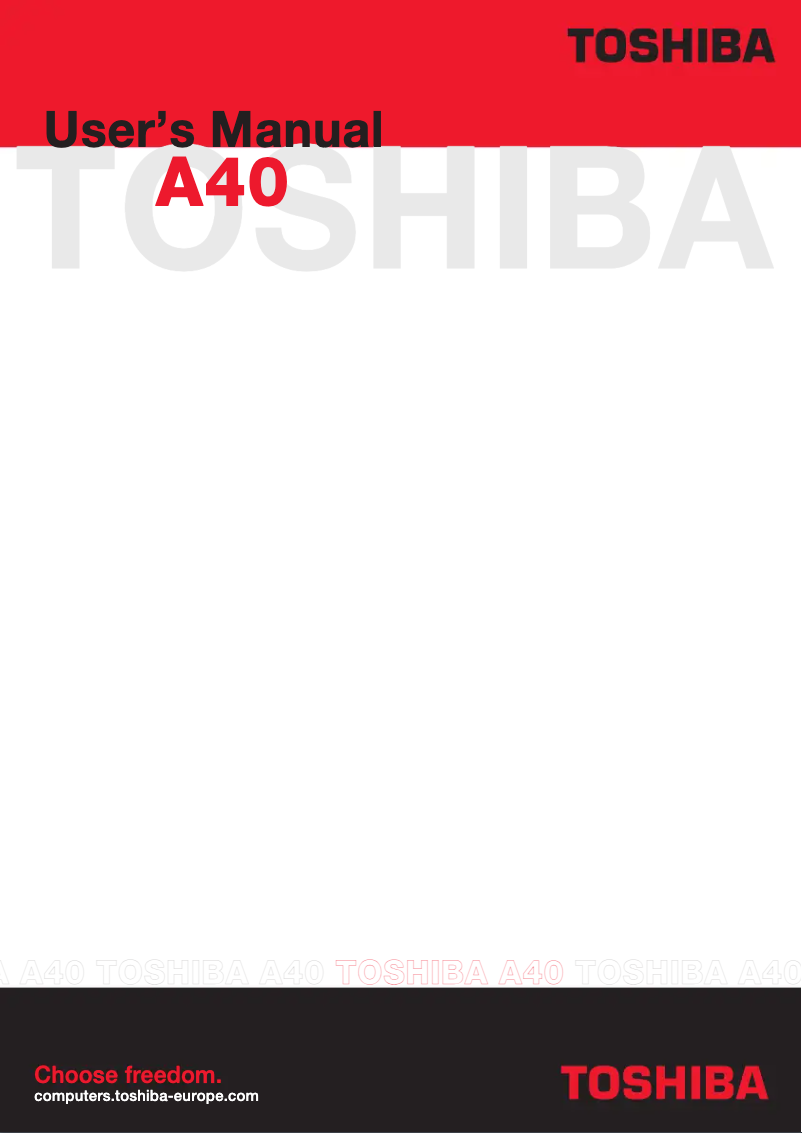 Image de la première page du manuel de l'appareil Satellite A40