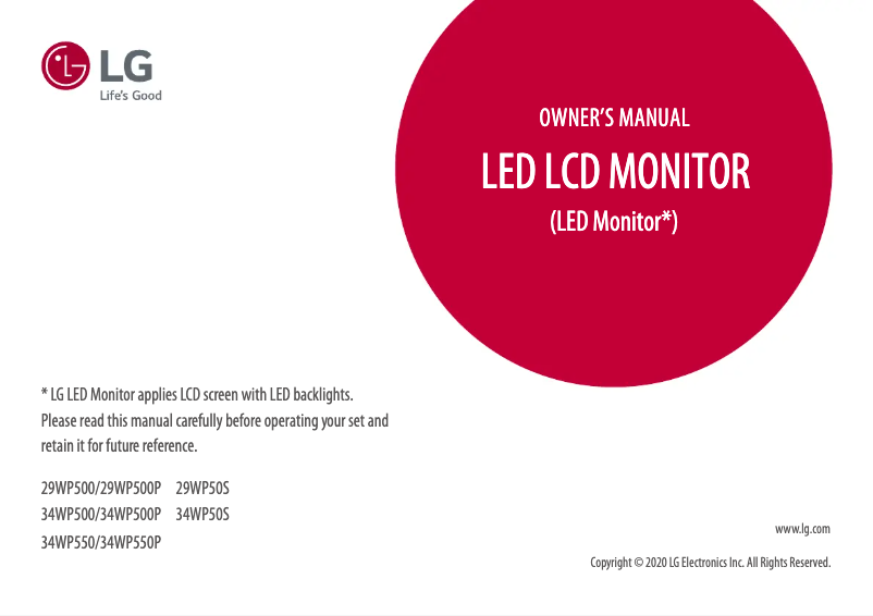 Image de la première page du manuel de l'appareil 34WP50S