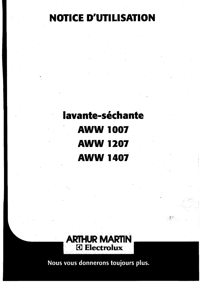 Página 1 del manual Manual de usuario Arthur Martin-Electrolux AWW 1407