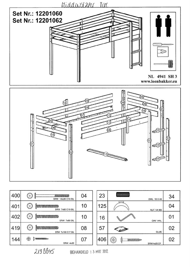 Page 1 de la notice Manuel utilisateur Leen Bakker Tim