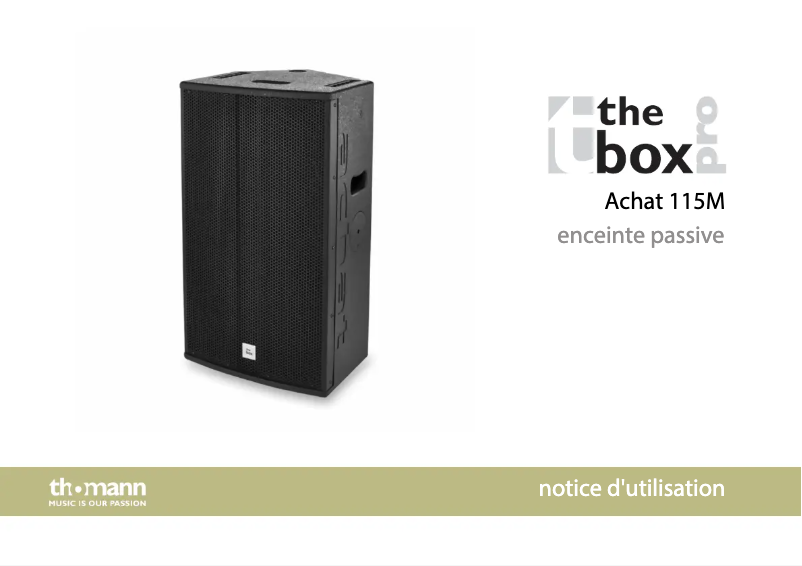 Page n°1 - Manuel utilisateur The Box Pro Achat 115M