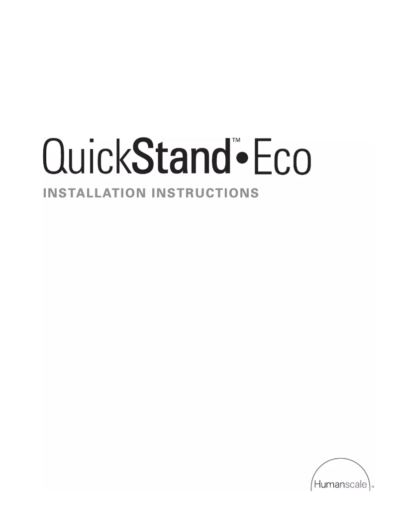 Page n°1 - Manuel utilisateur Humanscale QuickStand Eco
