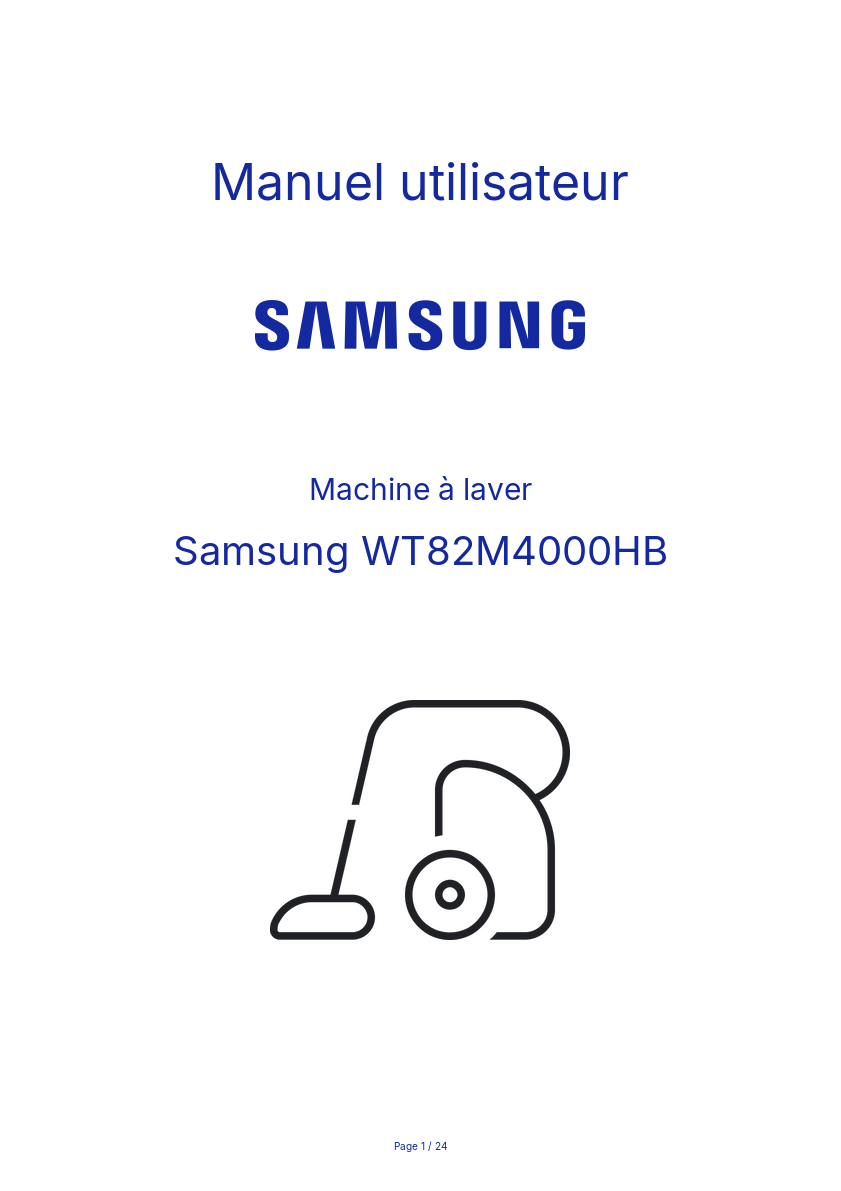 Page n°1 - Manuel utilisateur Samsung WT82M4000HB