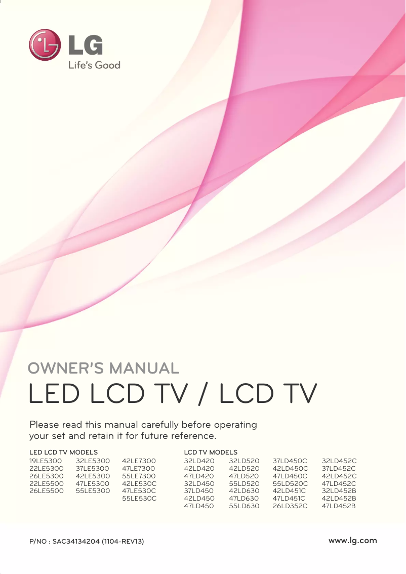 Page n°1 - Manuel utilisateur LG EzSign TV 32LD452B