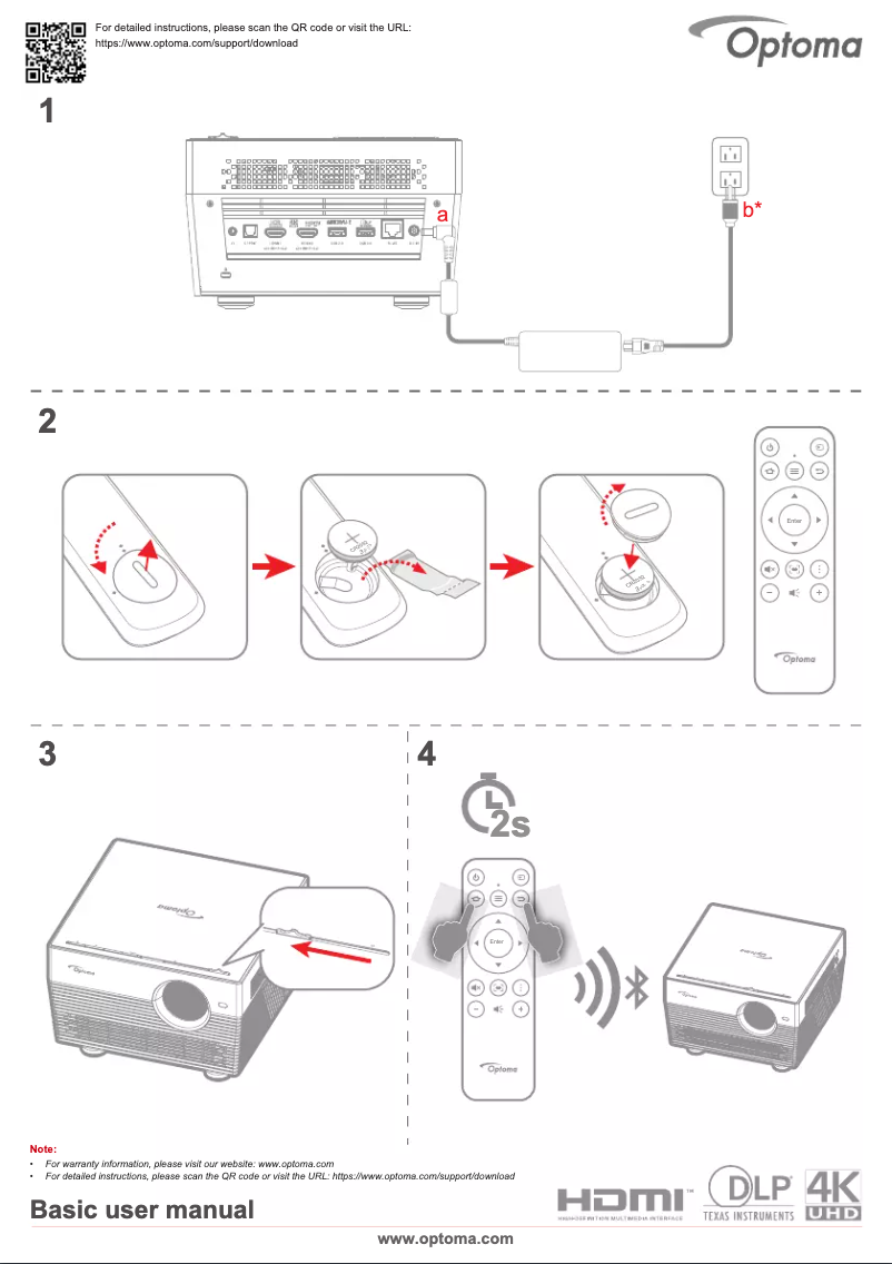 Page n°1 - Manuel utilisateur Optoma UHL55