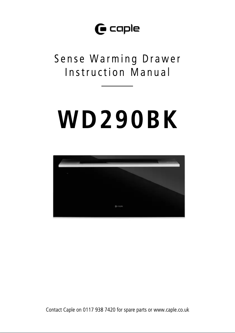 Page n°1 - Manuel utilisateur Caple WD290BK
