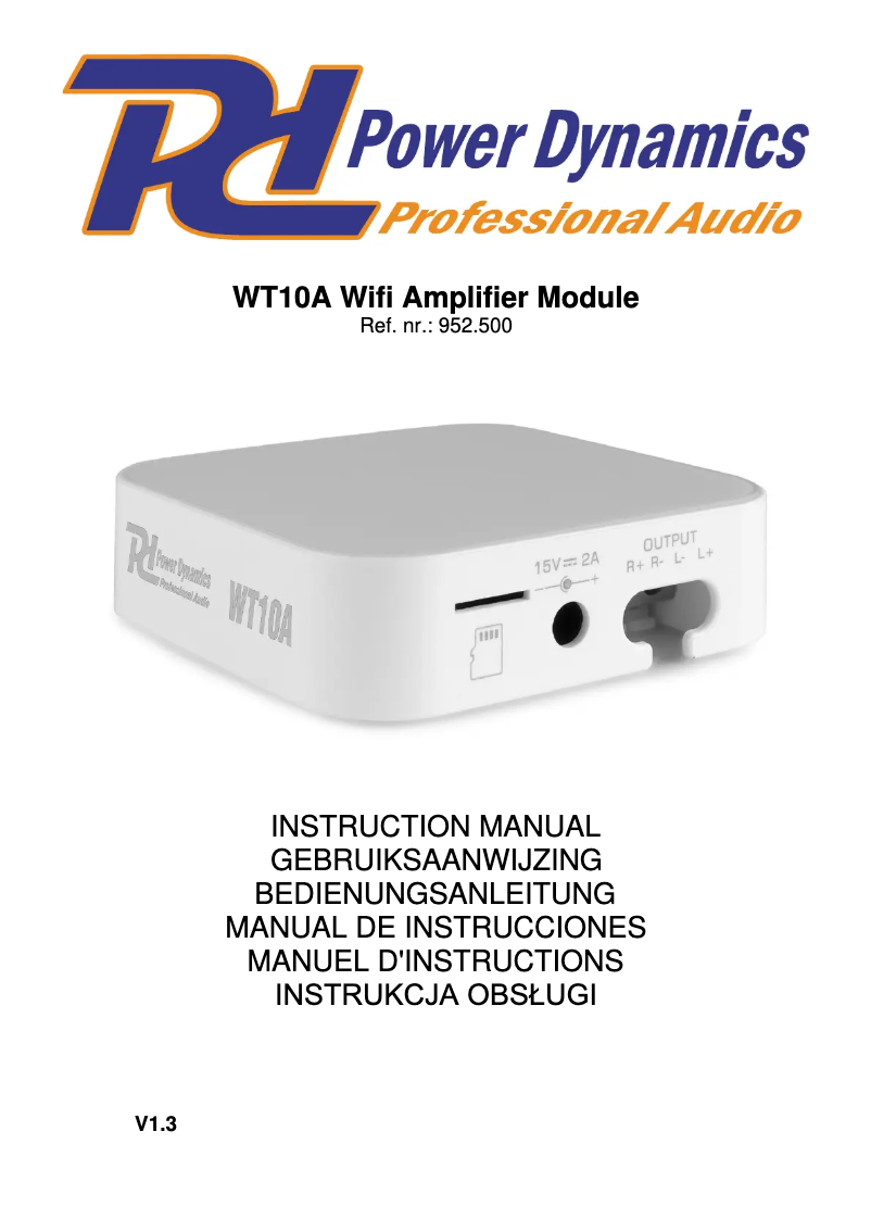 Page 1 de la notice Manuel utilisateur Power Dynamics WT10A