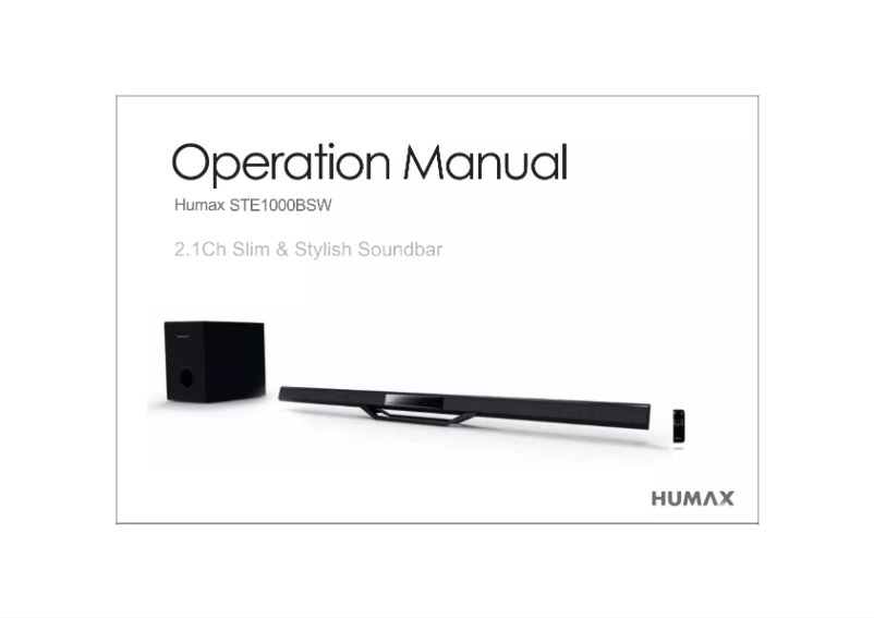 Page n°1 - Manuel utilisateur Humax STE-1000 BSW