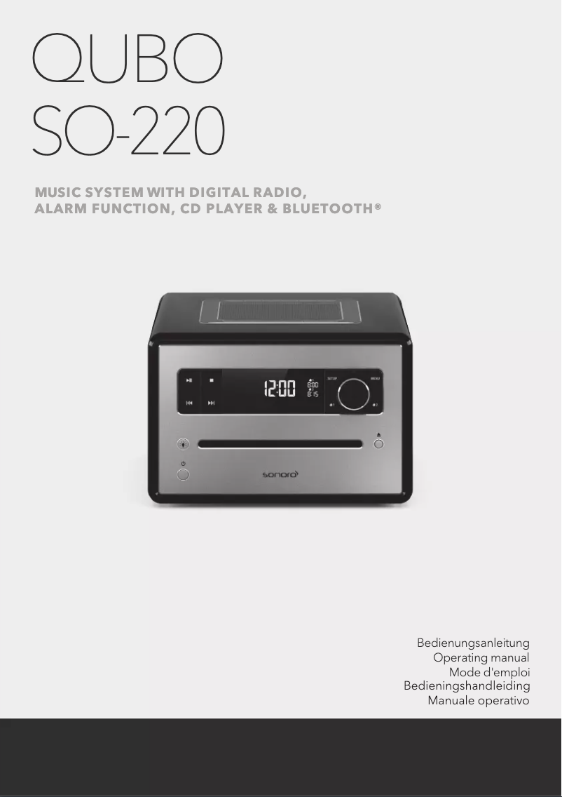 Image de la première page du manuel de l'appareil Qubo SO-220