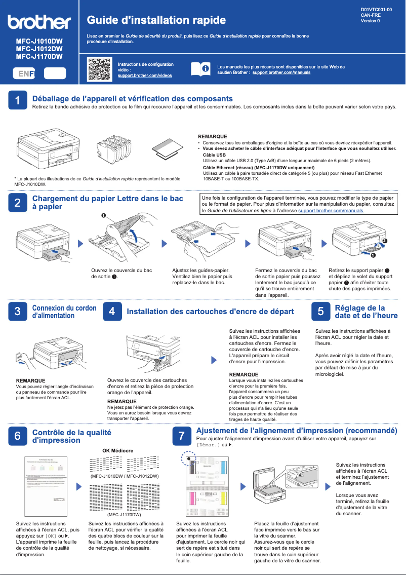 Image de la première page du manuel de l'appareil MFC-J1012DW