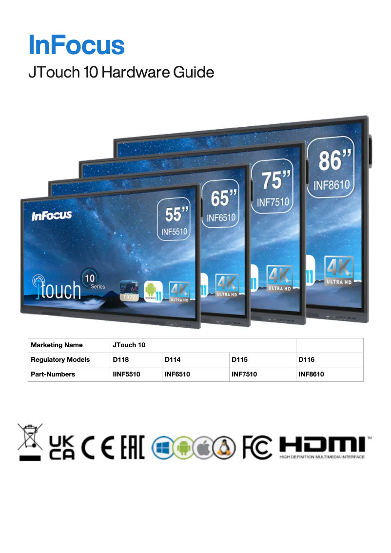 Image de la première page du manuel de l'appareil JTouch 10 INF8610